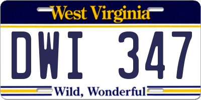 WV license plate DWI347