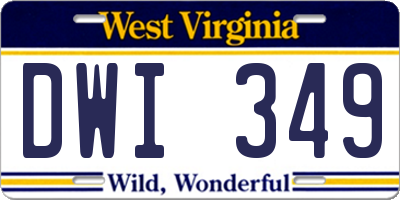 WV license plate DWI349