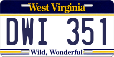 WV license plate DWI351