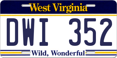 WV license plate DWI352