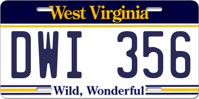 WV license plate DWI356