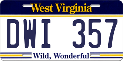 WV license plate DWI357