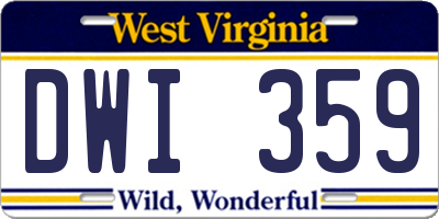 WV license plate DWI359