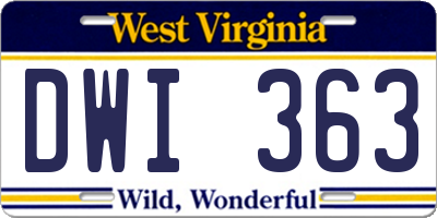 WV license plate DWI363