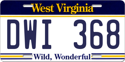 WV license plate DWI368