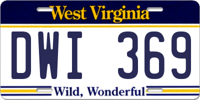 WV license plate DWI369