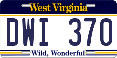 WV license plate DWI370