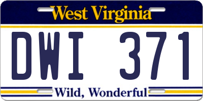 WV license plate DWI371