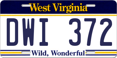 WV license plate DWI372