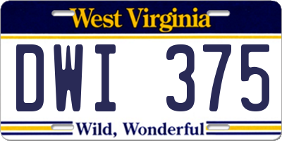 WV license plate DWI375