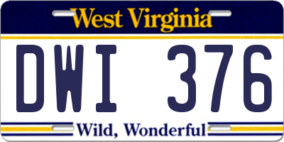 WV license plate DWI376