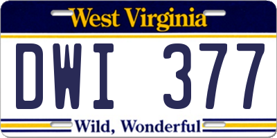 WV license plate DWI377
