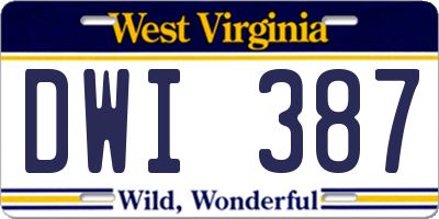 WV license plate DWI387