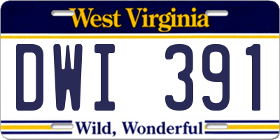 WV license plate DWI391