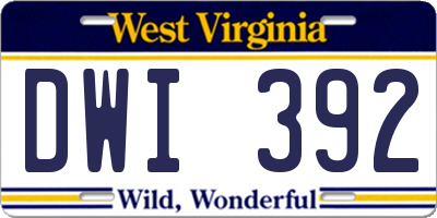 WV license plate DWI392
