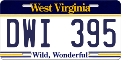 WV license plate DWI395
