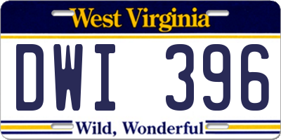 WV license plate DWI396