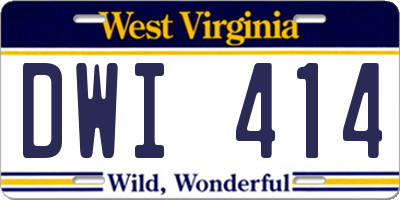 WV license plate DWI414