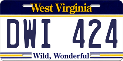 WV license plate DWI424