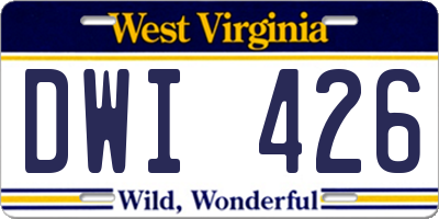 WV license plate DWI426