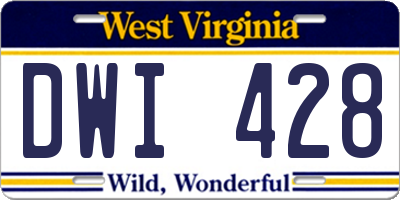 WV license plate DWI428