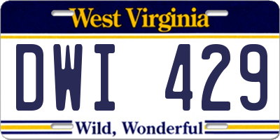 WV license plate DWI429