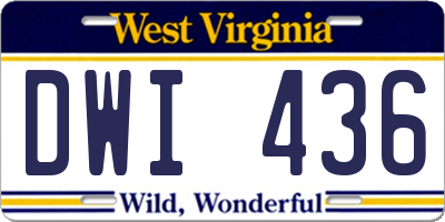 WV license plate DWI436