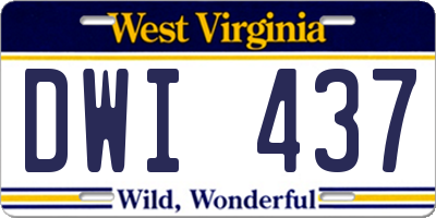 WV license plate DWI437