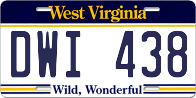 WV license plate DWI438