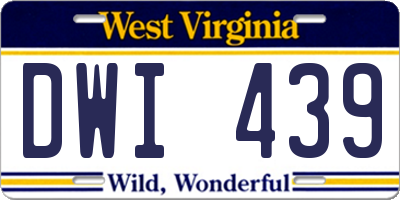 WV license plate DWI439