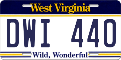 WV license plate DWI440