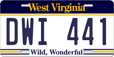 WV license plate DWI441