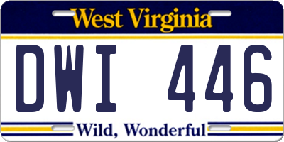 WV license plate DWI446