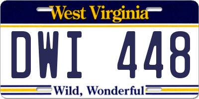 WV license plate DWI448