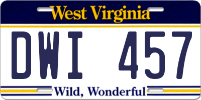 WV license plate DWI457