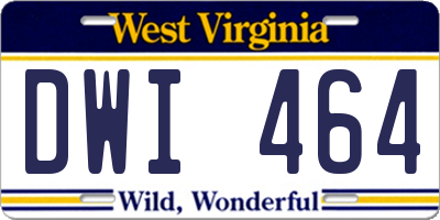 WV license plate DWI464