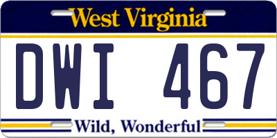 WV license plate DWI467