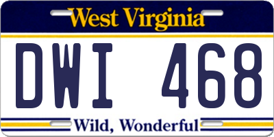 WV license plate DWI468