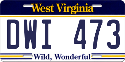 WV license plate DWI473