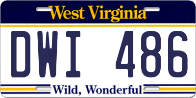 WV license plate DWI486