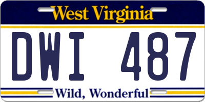 WV license plate DWI487