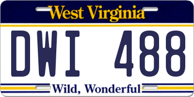 WV license plate DWI488