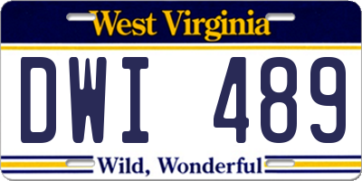 WV license plate DWI489