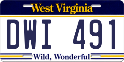 WV license plate DWI491