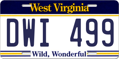 WV license plate DWI499
