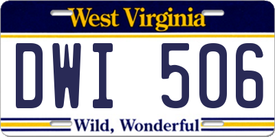 WV license plate DWI506