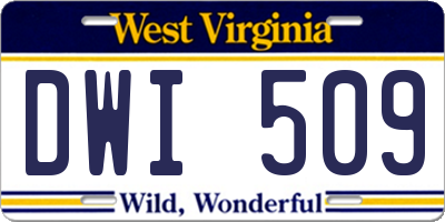 WV license plate DWI509