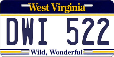 WV license plate DWI522
