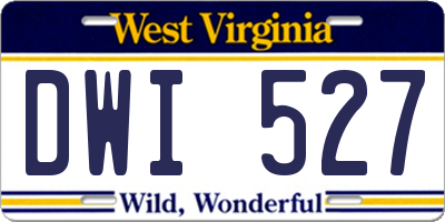 WV license plate DWI527