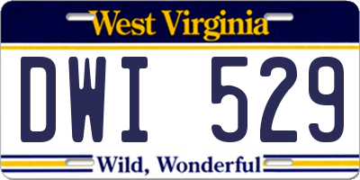 WV license plate DWI529